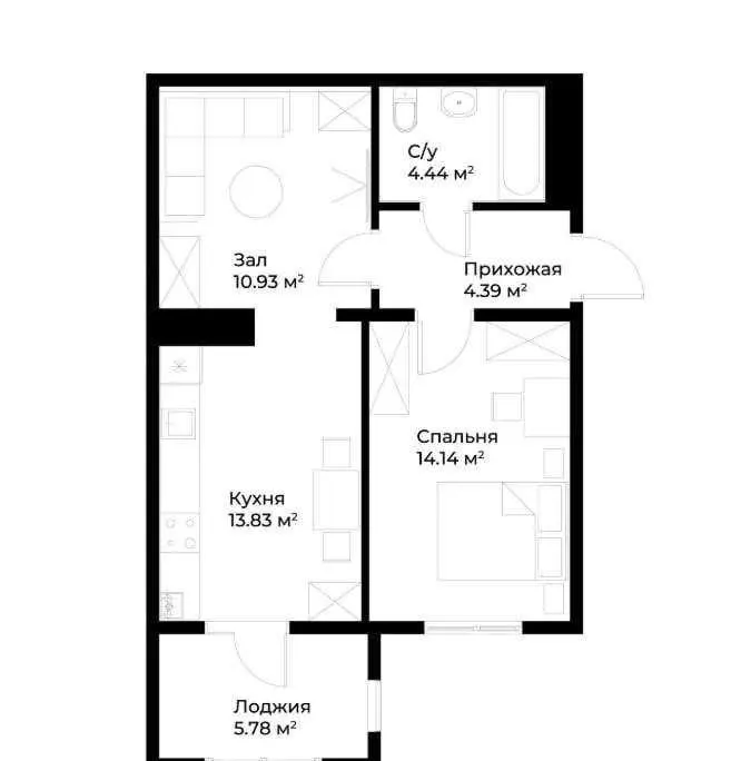 Шикарная квартира, 2 комн., 57 м², 15/15 эт., Алмазарский — фото 1