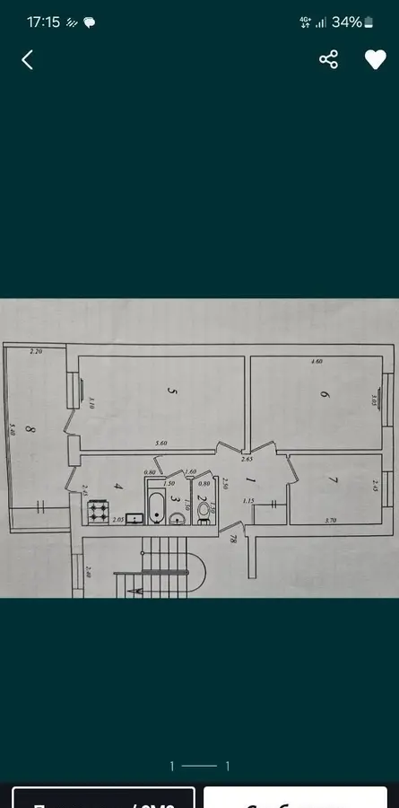 Квартира, 3 комн., 70 м², 4/4 эт., Учтепинский, Учтипа 22 — фото 7
